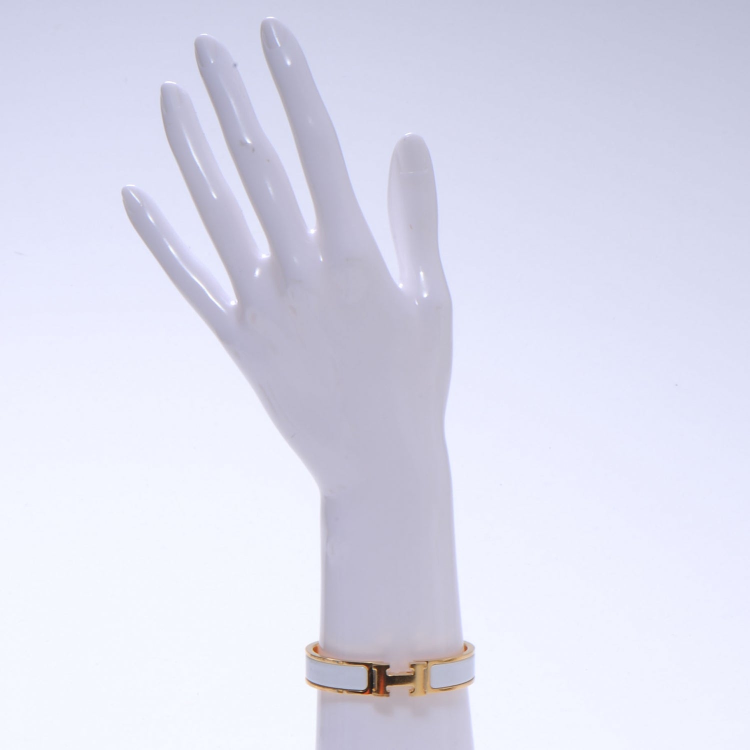 Hermes Enamel Narrow Clic Clac H Bracelet PM White 2 of 5
