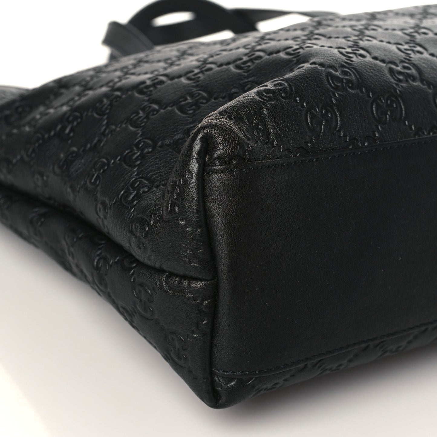 Guccissima Medium Zippered Shopping Tote Black