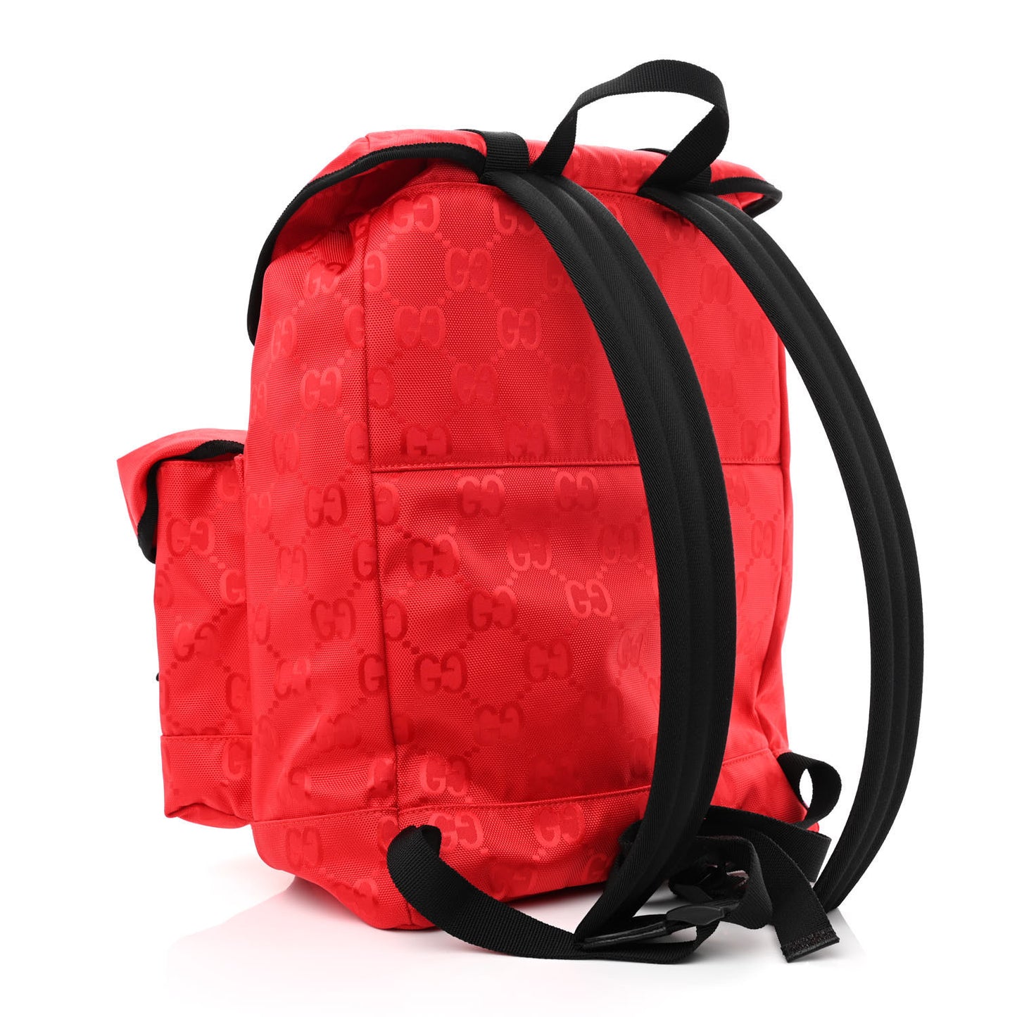 X 100 THIEVES Econyl Nylon Monogram Off The Grid Utility Pocket Backpack Red Black