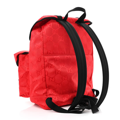 Gucci X 100 THIEVES Econyl Nylon Monogram Off The Grid Utility Pocket Backpack Red Black 2 of 9