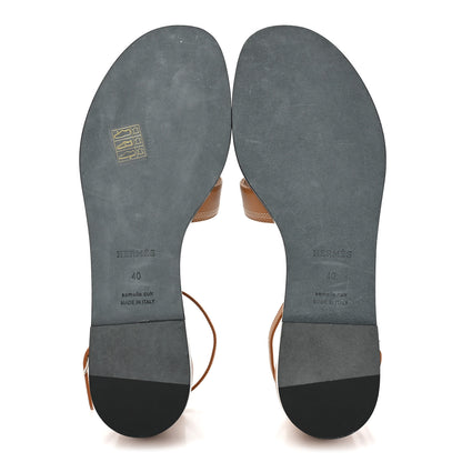 Hermes Calfskin Santorini Sandals 40 Naturel 5 of 8