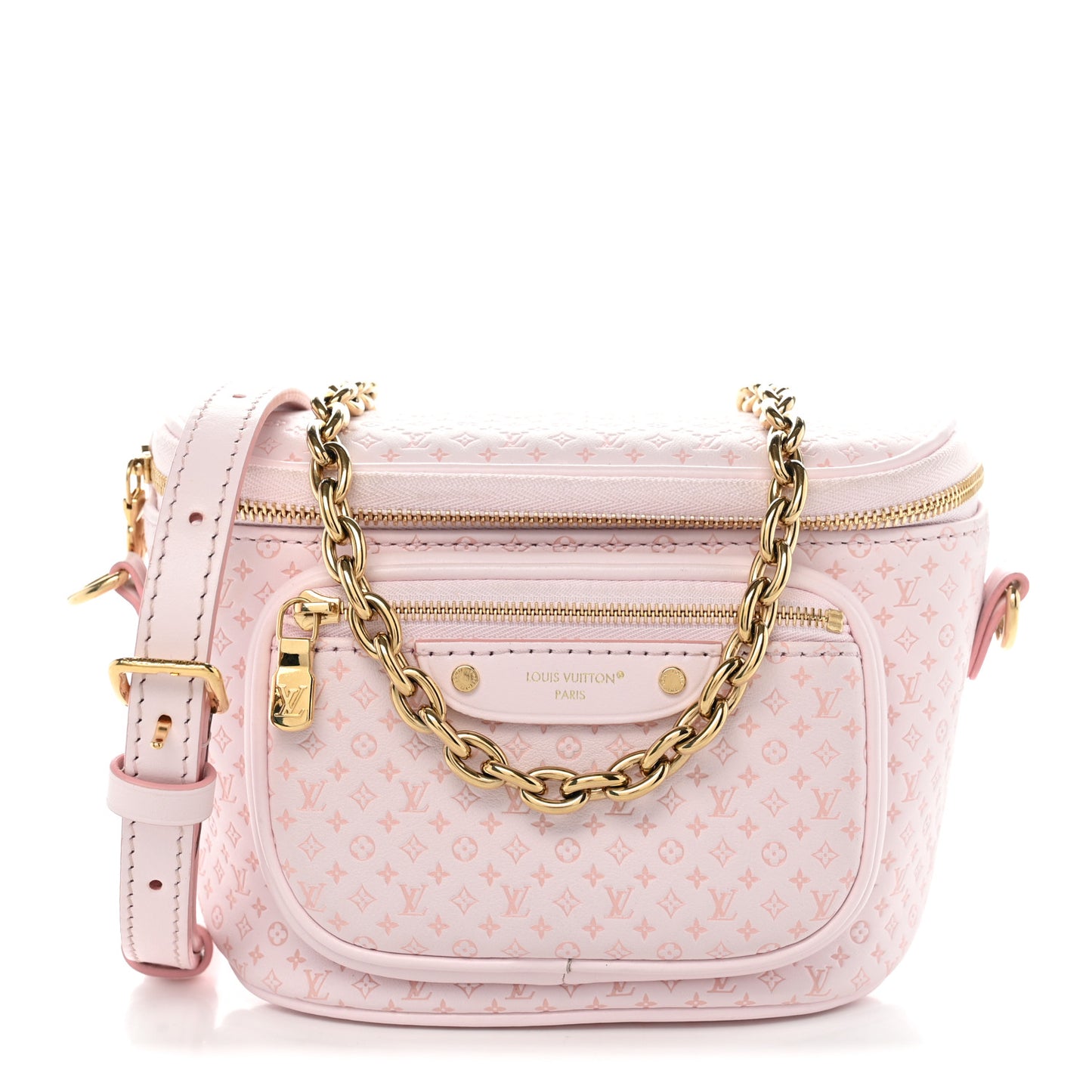 Calfskin Minigram Mini Bumbag  Light Bliss