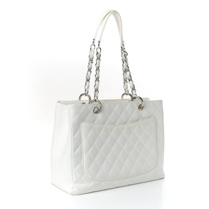 Chanel Caviar Quilted Grand Shopping Tote GST White 3 of 11