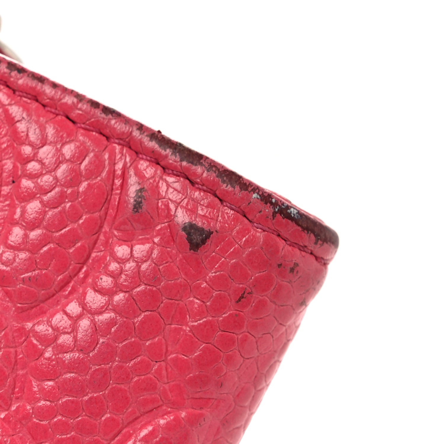 Chanel Caviar Camellia Embossed Key Holder Case Pink 13 of 15