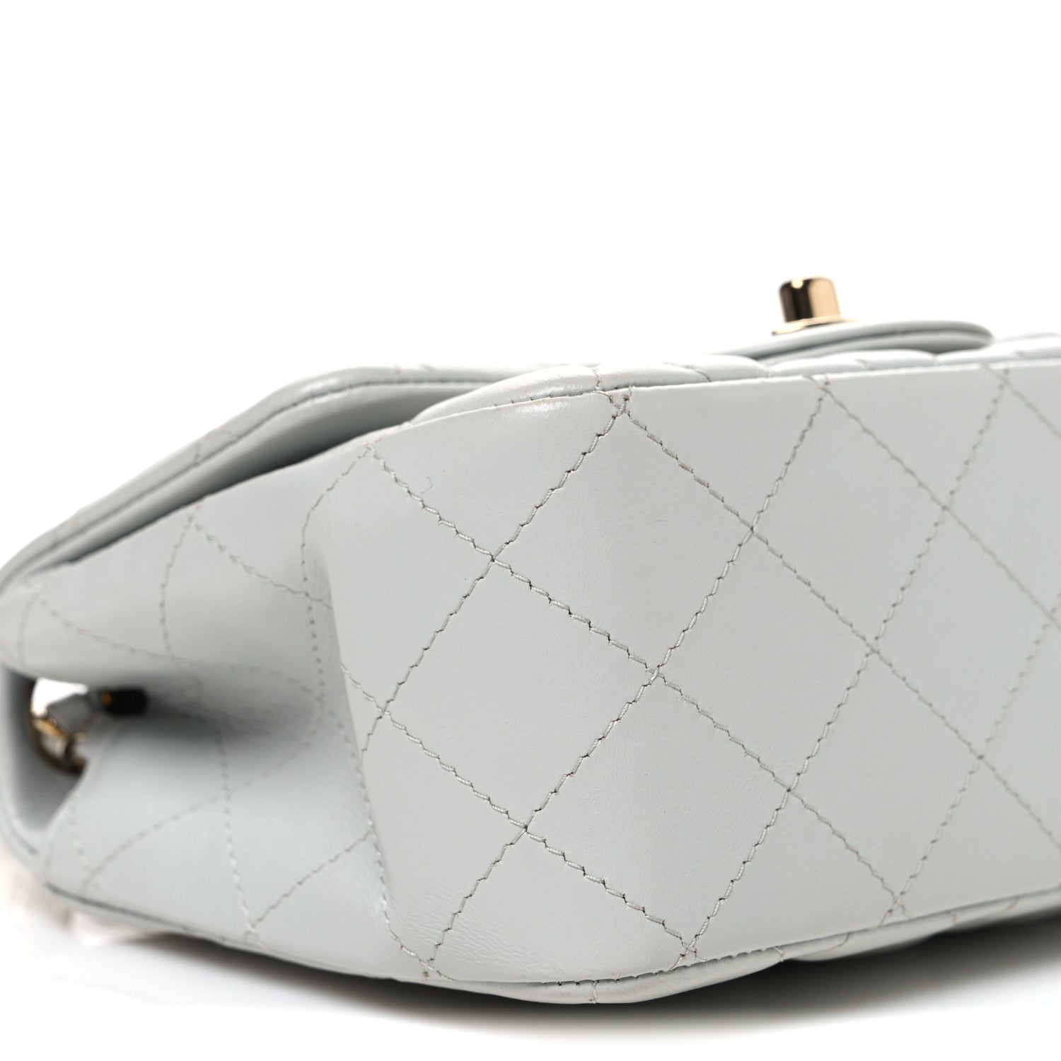 Chanel Lambskin Quilted Mini Square Flap Light Grey 8 of 9