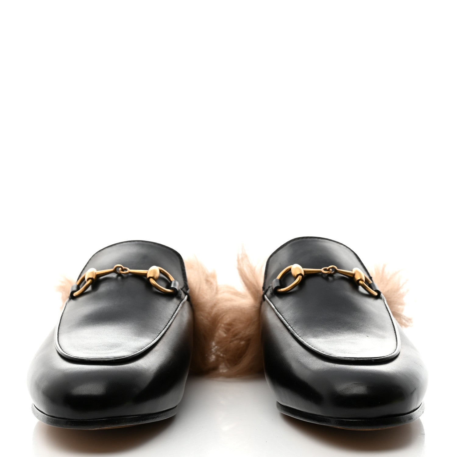 Gucci Calfskin Fur Womens Princetown Slippers 35 Black 2 of 8