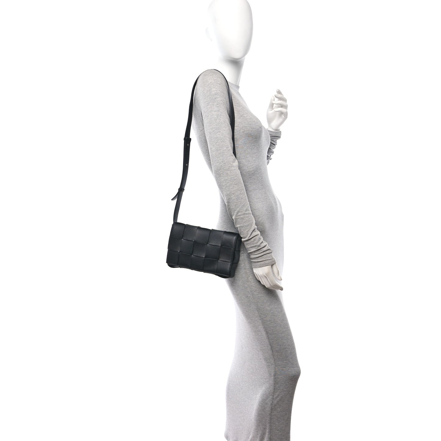Lambskin Maxi Intrecciato Cassette Crossbody Bag Black