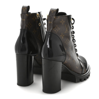 Louis Vuitton Patent Calfskin Monogram Star Trail Ankle Boots 39 Black 5 of 8