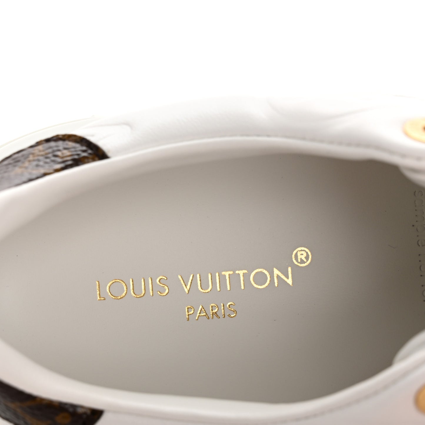 Lambskin Embossed Monogram Time Out Sneakers 36 White