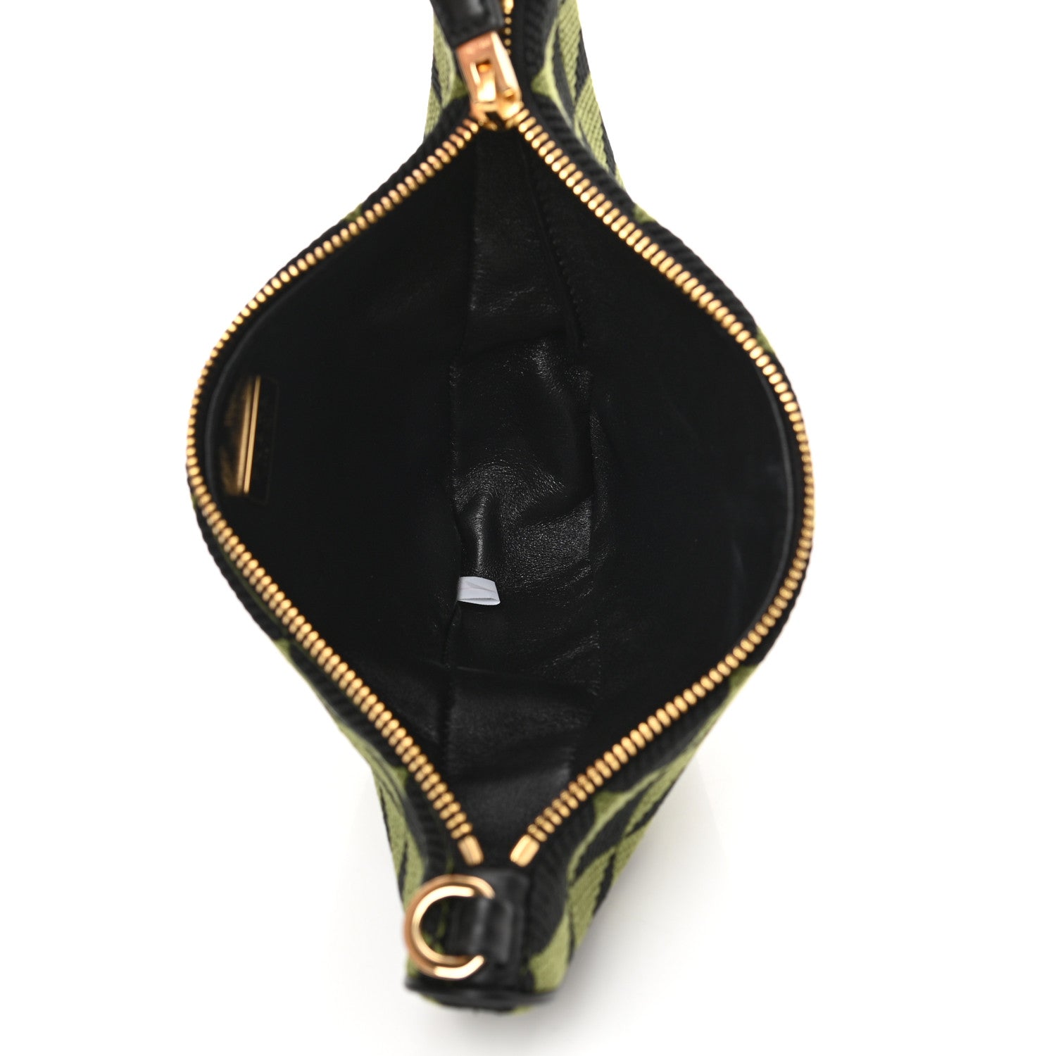 Prada Jacquard Calfskin Triangolo Symbole Embroidered Mini Triangle Double Bag Black Edera 11 of 21