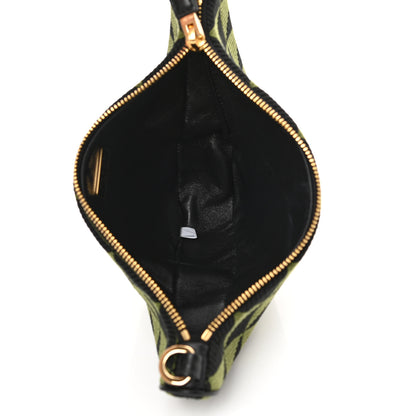 Prada Jacquard Calfskin Triangolo Symbole Embroidered Mini Triangle Double Bag Black Edera 11 of 21