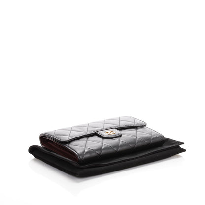 Chanel Lambskin Quilted Large Flap Wallet Black 4 of 8