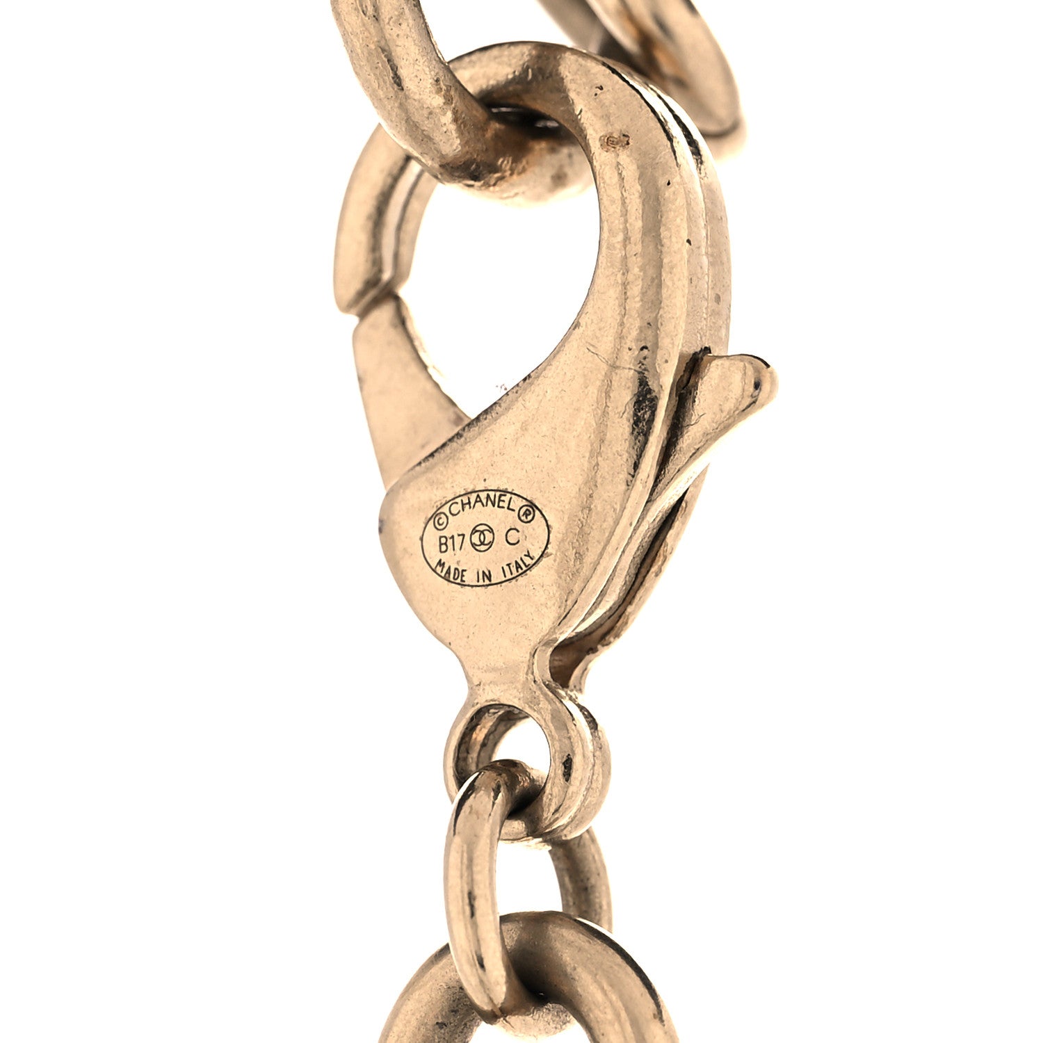 Chanel Metal Hoop Cuba Logo Necklace Gold 3 of 3