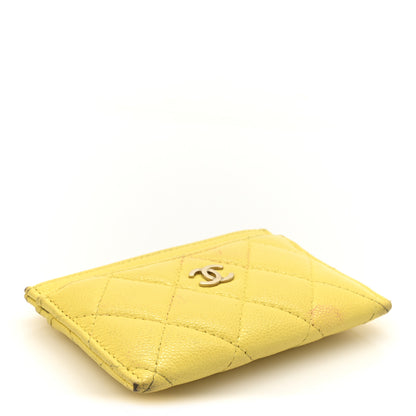 Chanel Caviar Quilted Card Holder Yellow 4 of 12