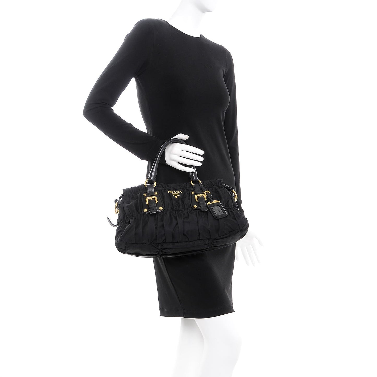 Tessuto Nylon Gaufre Tote Black