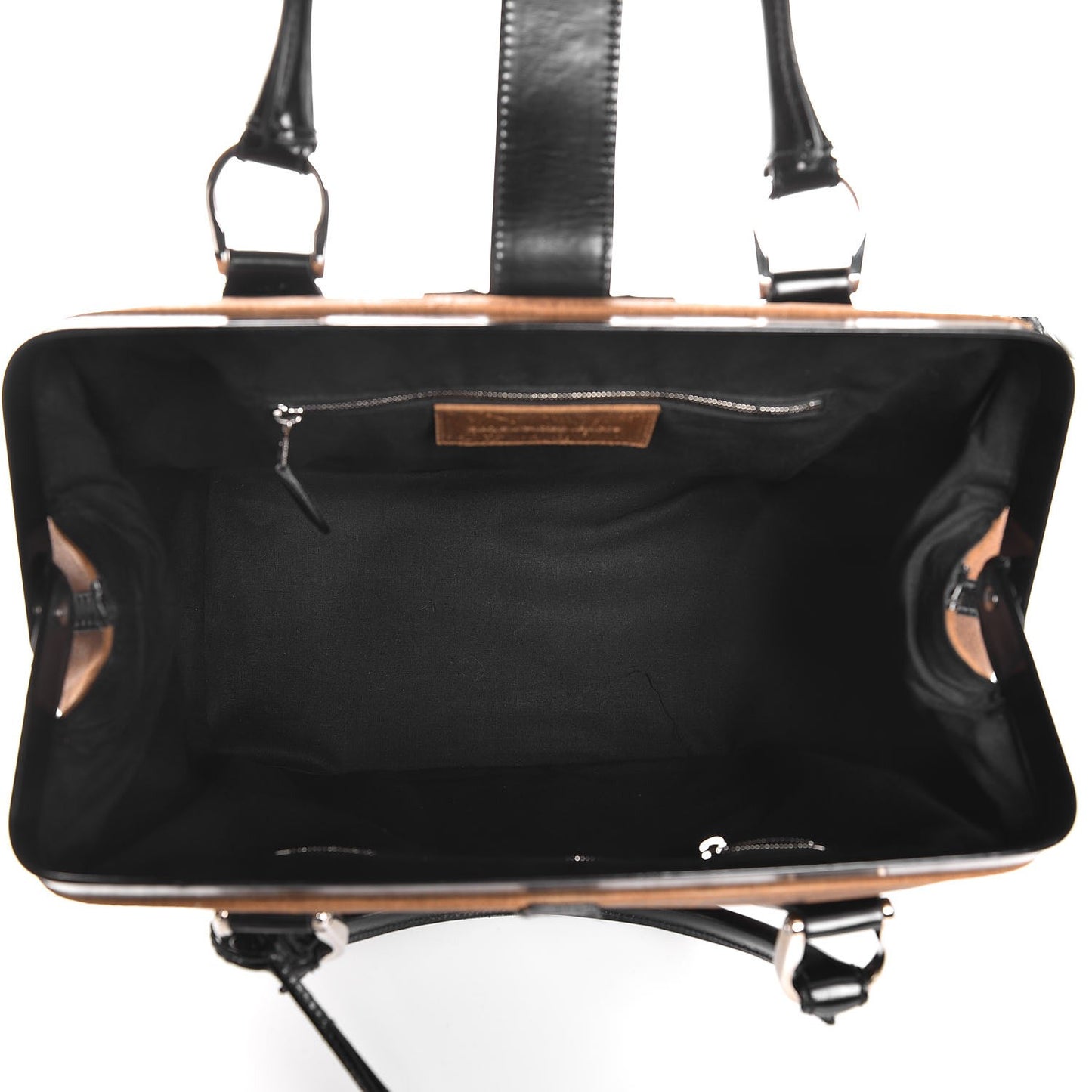 Calfskin Suede Frame Bag Brown Black