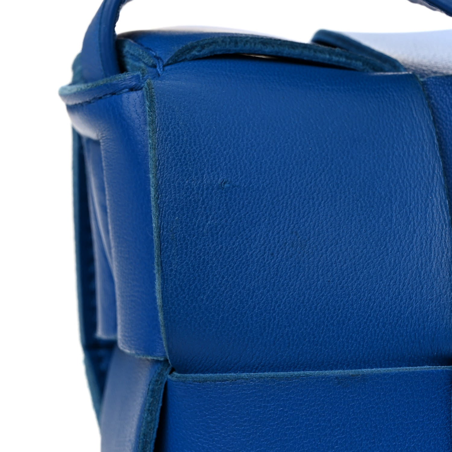 Bottega Veneta Lambskin Maxi Intrecciato Cassette Crossbody Bag Cobalt 12 of 14