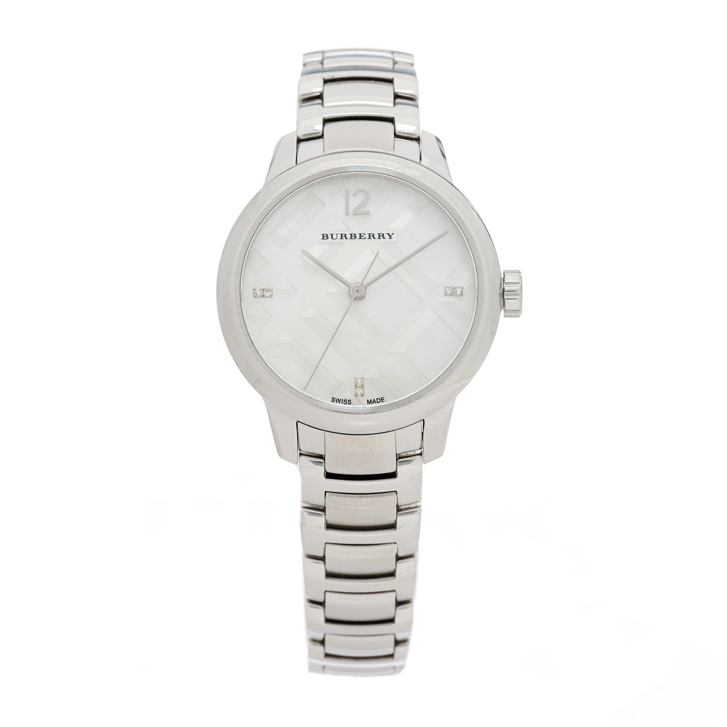 Stainless Steel Diamond Mother of Pearl 32mm Classic Round Quartz Watch BU10110