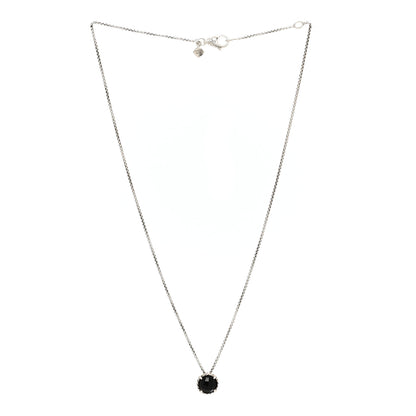 David Yurman Sterling Silver Black Onyx 8mm Petite Chatelaine Pendant Necklace 3 of 5
