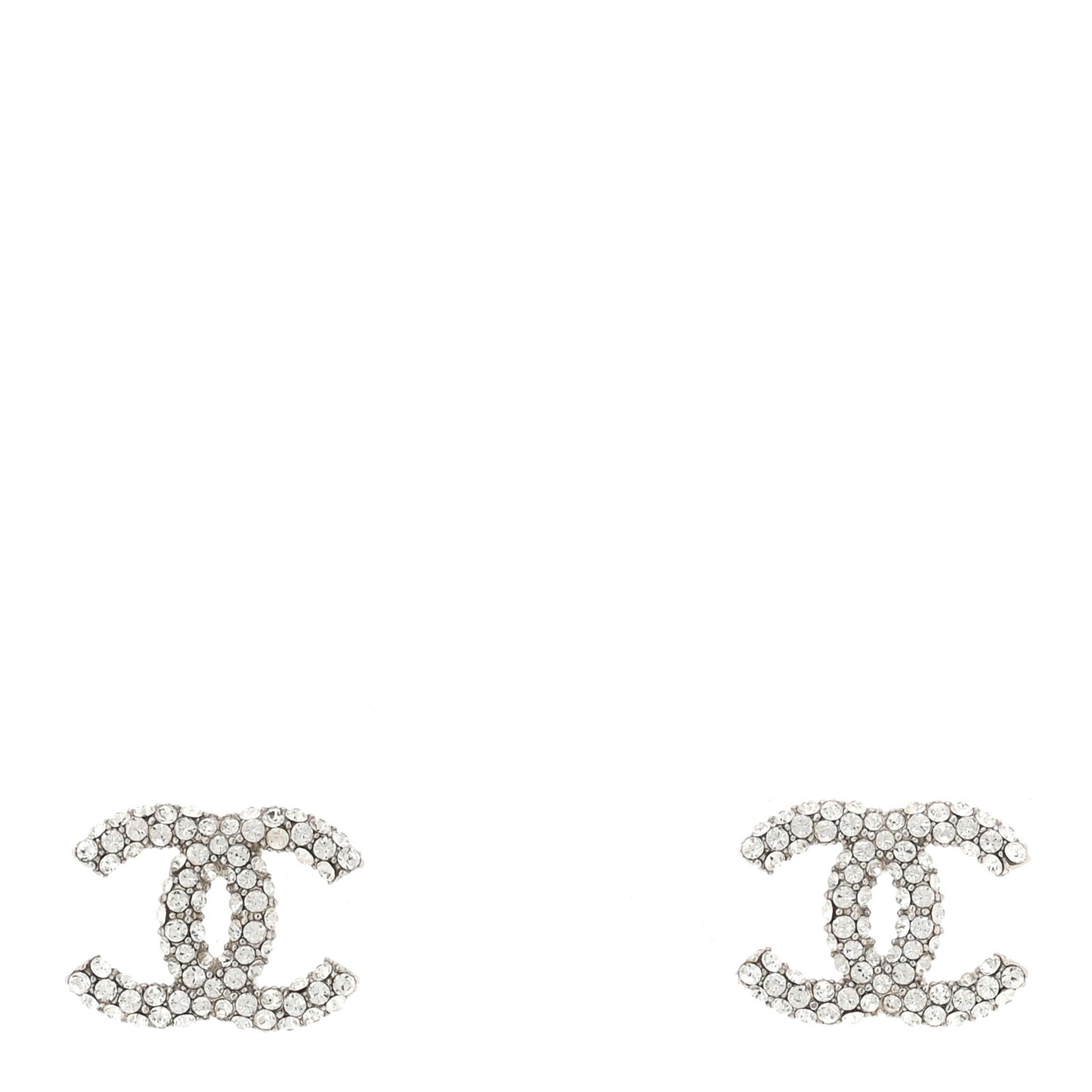 Crystal CC Earrings Silver
