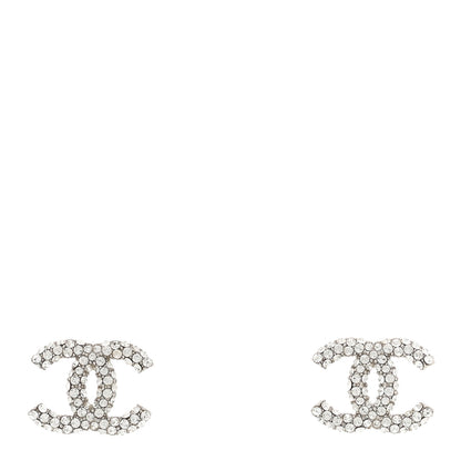 Chanel Crystal CC Earrings Silver 1 of 5