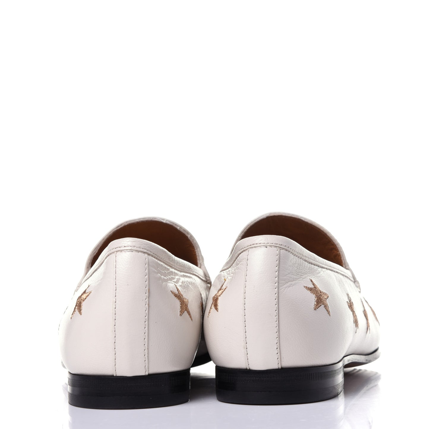 Goatskin Bee Star Embroidered Womens Jordaan Loafers 39 Mystic White
