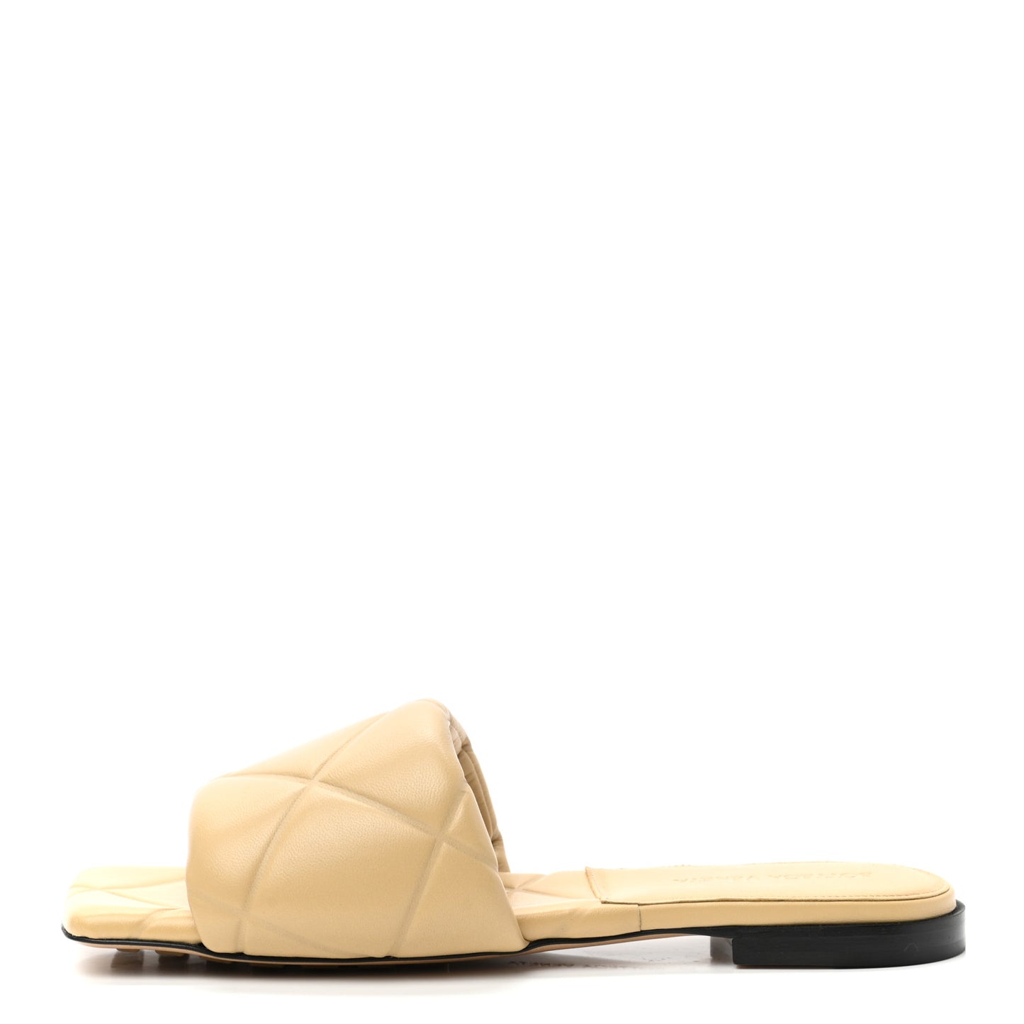 Nappa Quilted Rubber Lido Flat Sandals 38 Cane Sugar