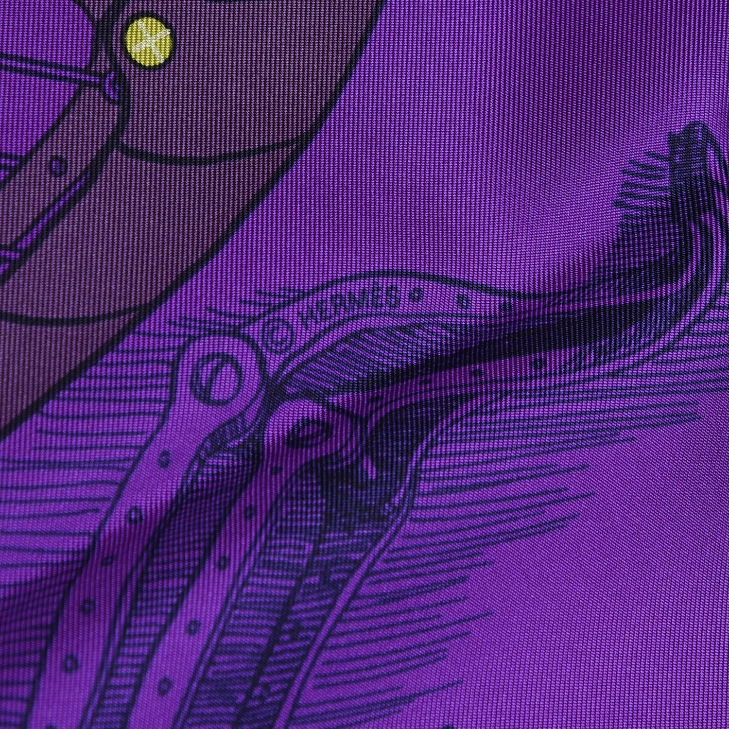 Hermes Silk Le Pegase D'Scarf 90 Ultra Violet Vert Bleu 3 of 11