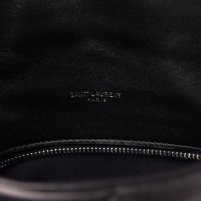 Saint Laurent Lambskin Quilted Toy Loulou Puffer Monogram Chain Satchel Black 7 of 12