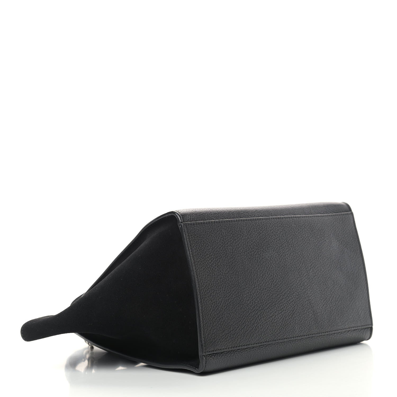 Celine Drummed Calfskin Suede Small Trapeze Black 4 of 7
