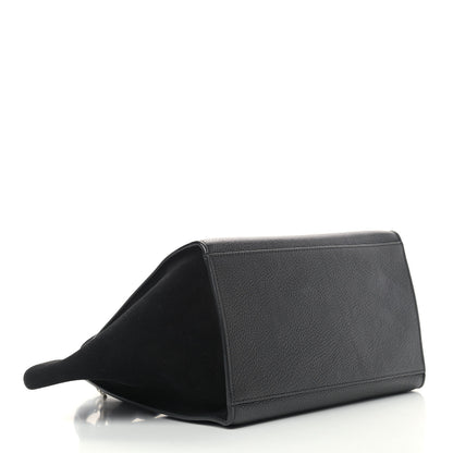 Celine Drummed Calfskin Suede Small Trapeze Black 4 of 7