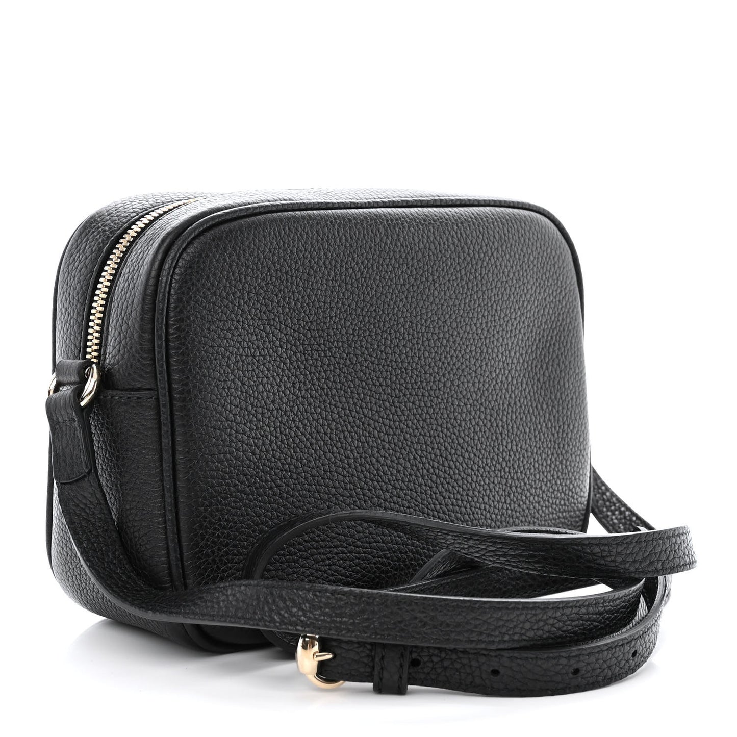 Pebbled Calfskin Small Soho Disco Bag Black