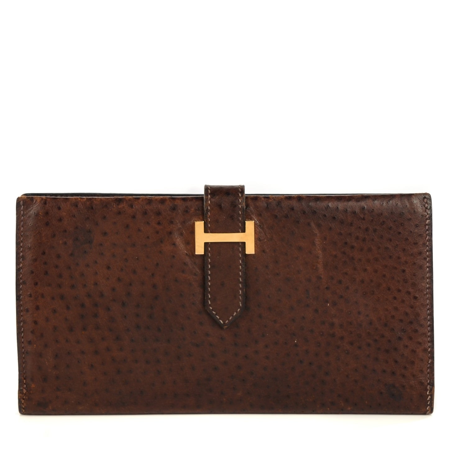 Ostrich Bearn Wallet Chocolate