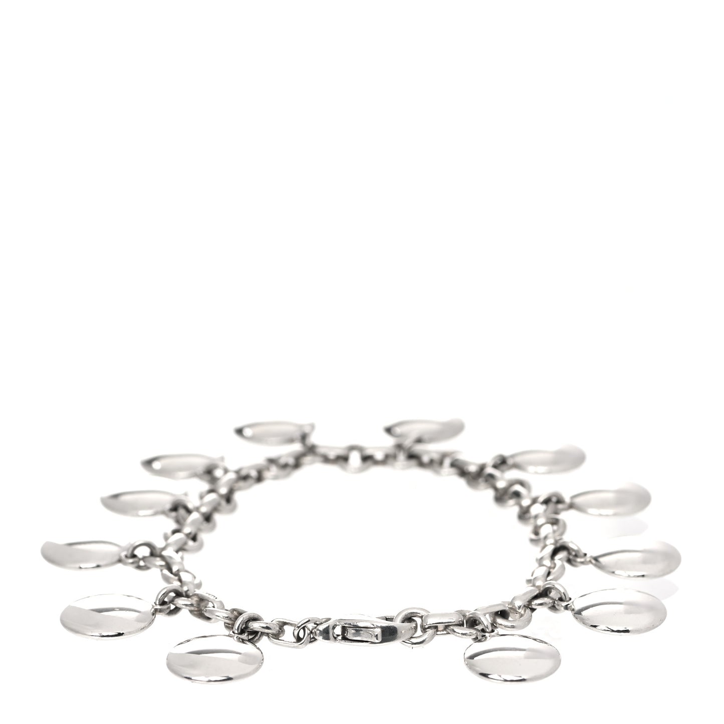 Sterling Silver Multi Disc Charm Bracelet