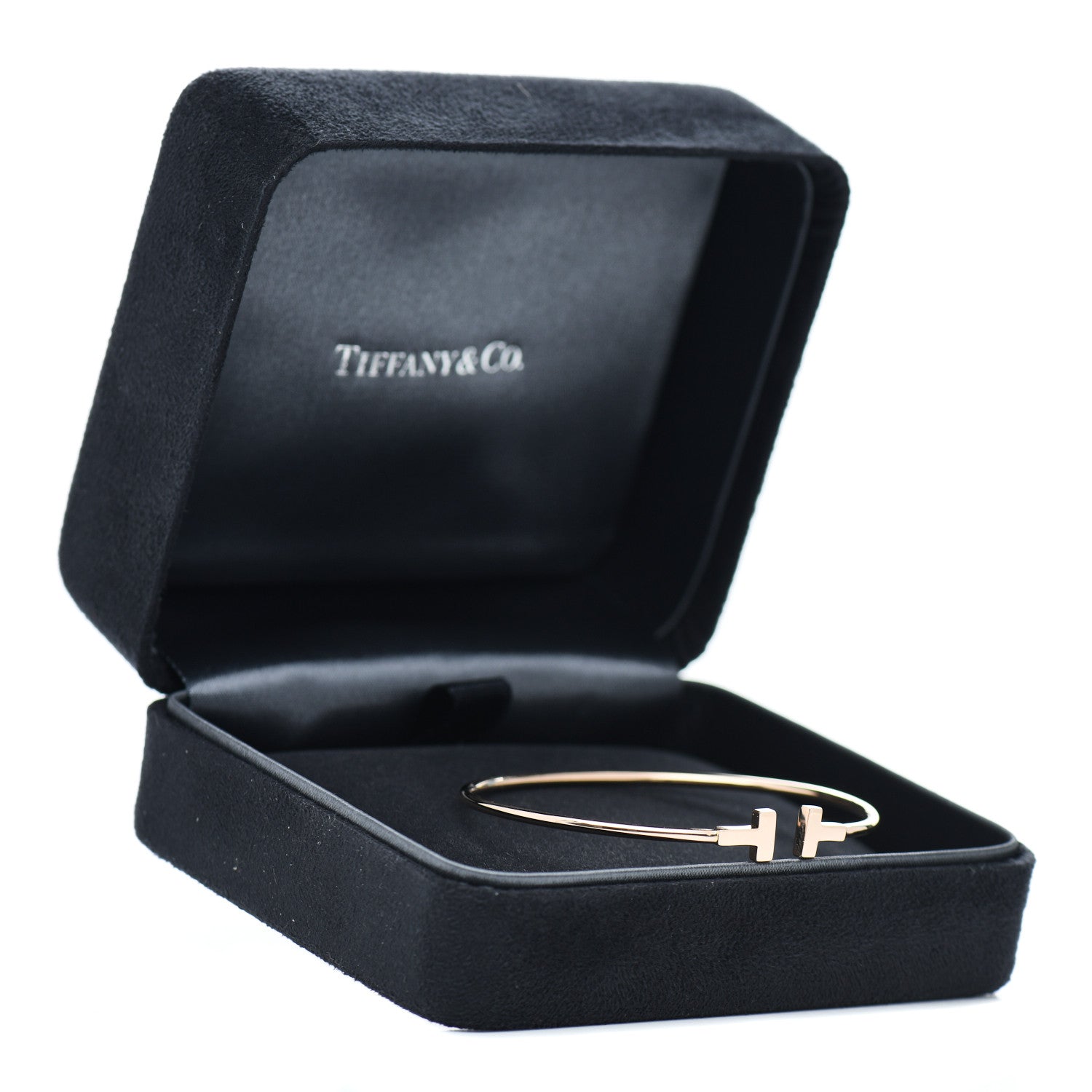 Tiffany 18K Rose Gold Narrow T Wire Bracelet 5 of 5