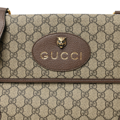 Gucci GG Supreme Monogram Web Neo Vintage Double Flap Messenger Bag Beige New Acero 8 of 10