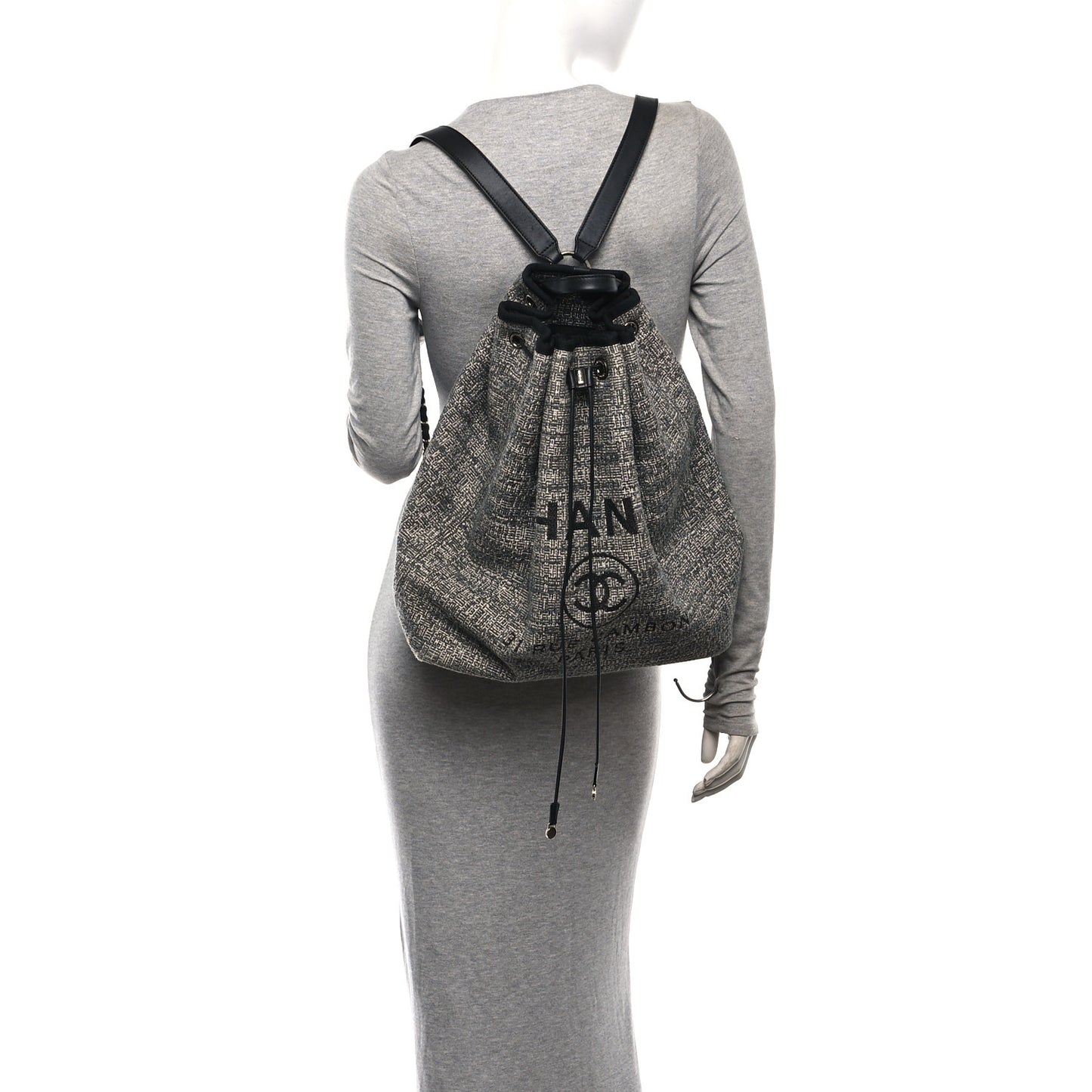 Canvas Large Deauville Backpack Charcoal