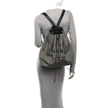 Chanel Canvas Large Deauville Backpack Charcoal 2 of 10