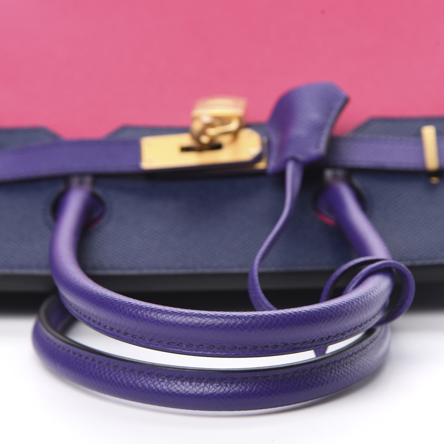 Hermes Epsom Horseshoe Birkin 30 Blue Encre Ultraviolet Rose Tyrien 10 of 35