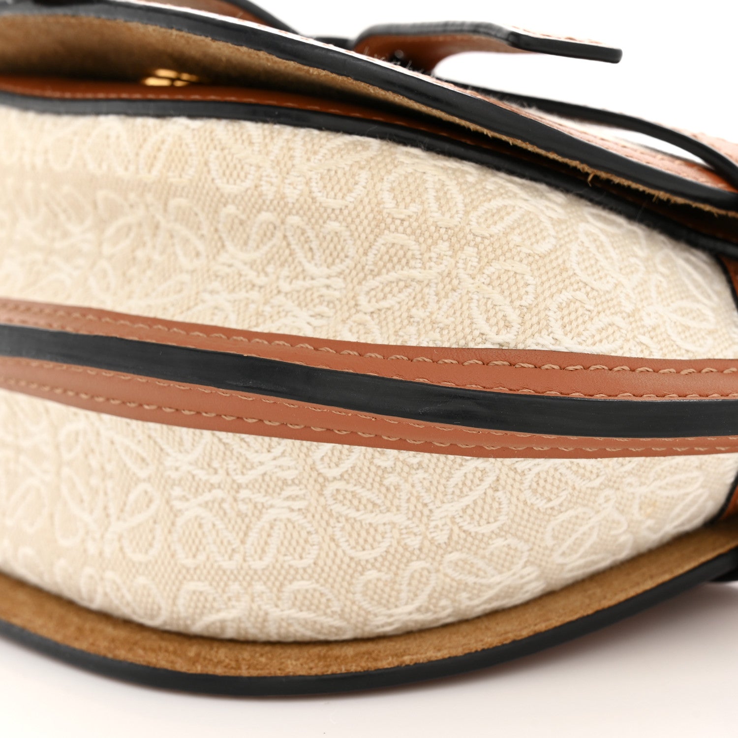 Loewe Calfskin Canvas Anagram Mini Gate Dual Bag Ecru Tan 9 of 10