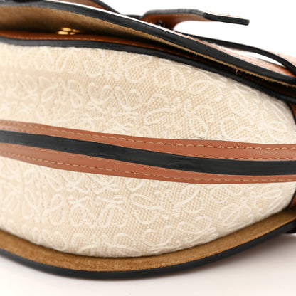 Loewe Calfskin Canvas Anagram Mini Gate Dual Bag Ecru Tan 9 of 10