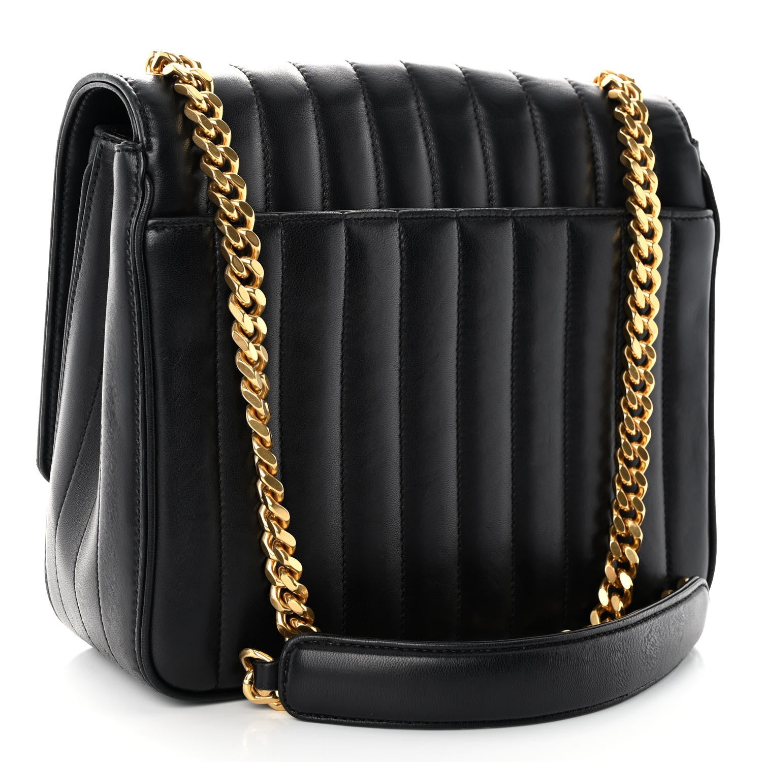 Saint Laurent Lambskin Matelasse Monogram Large Vicky Chain Bag Black 3 of 10