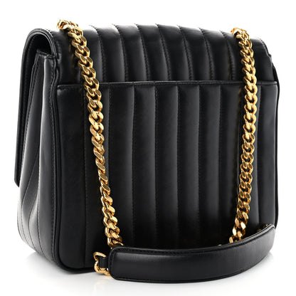 Saint Laurent Lambskin Matelasse Monogram Large Vicky Chain Bag Black 3 of 10