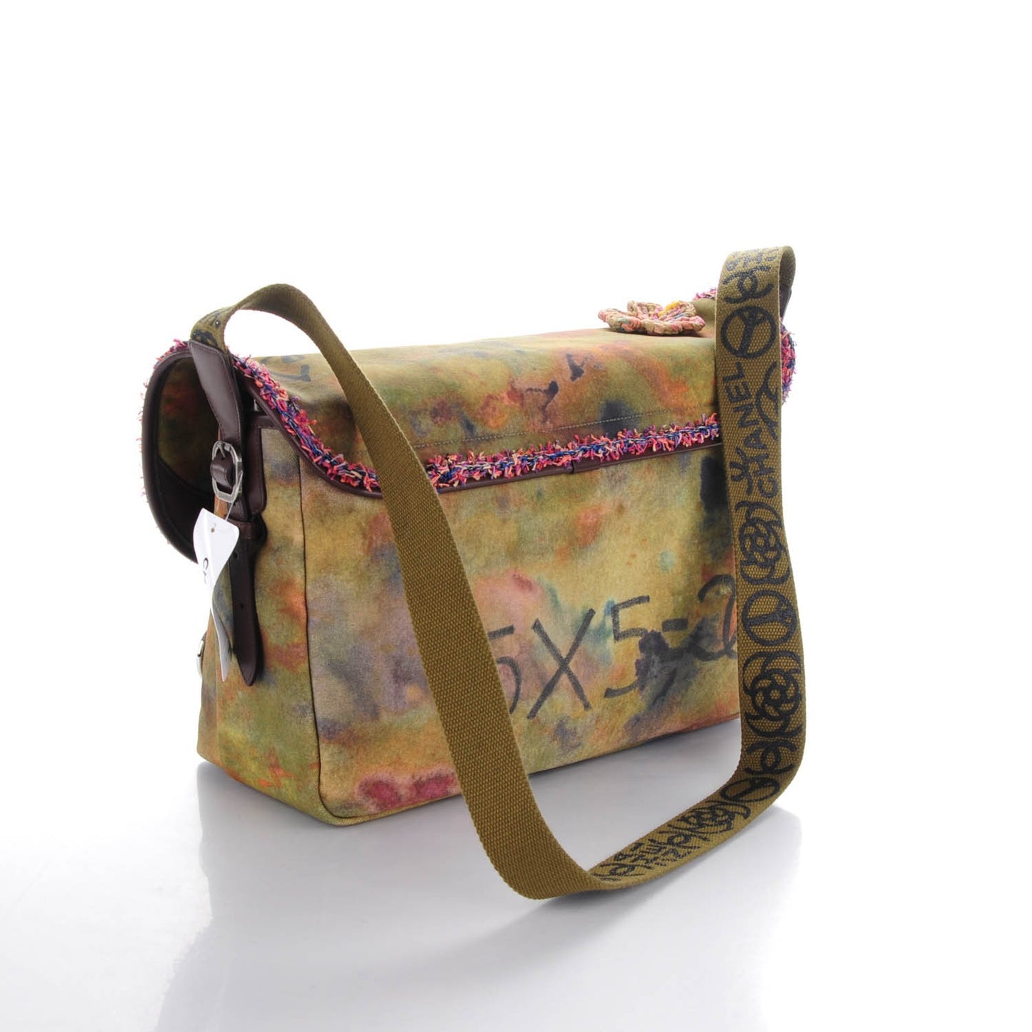 Washed Toile Large Graffiti On The Pavements Messenger Khaki Multicolor