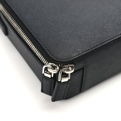 Prada Saffiano Travel Medium Brique Crossbody Bag Black 9 of 11