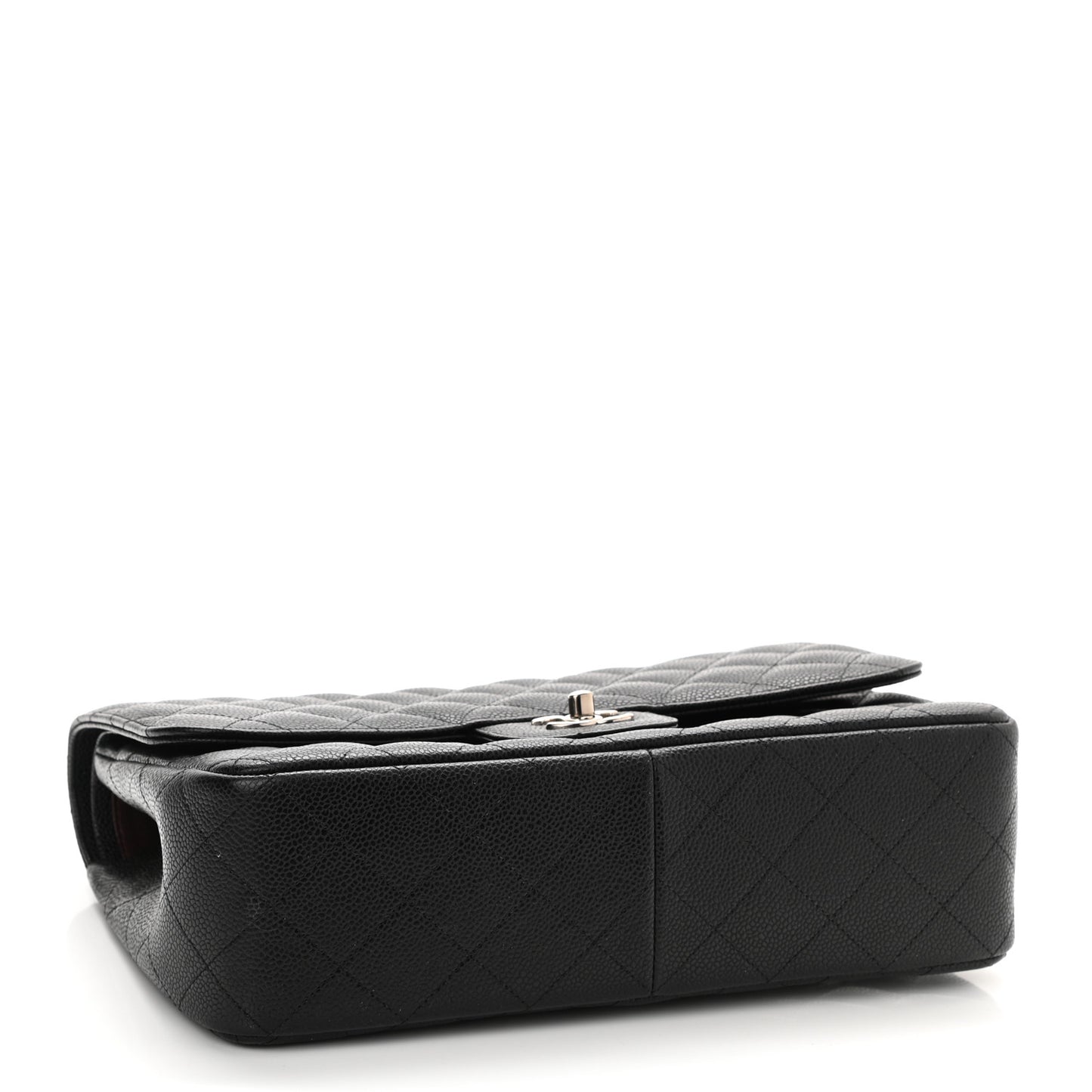 Caviar Quilted Jumbo Double Flap Black