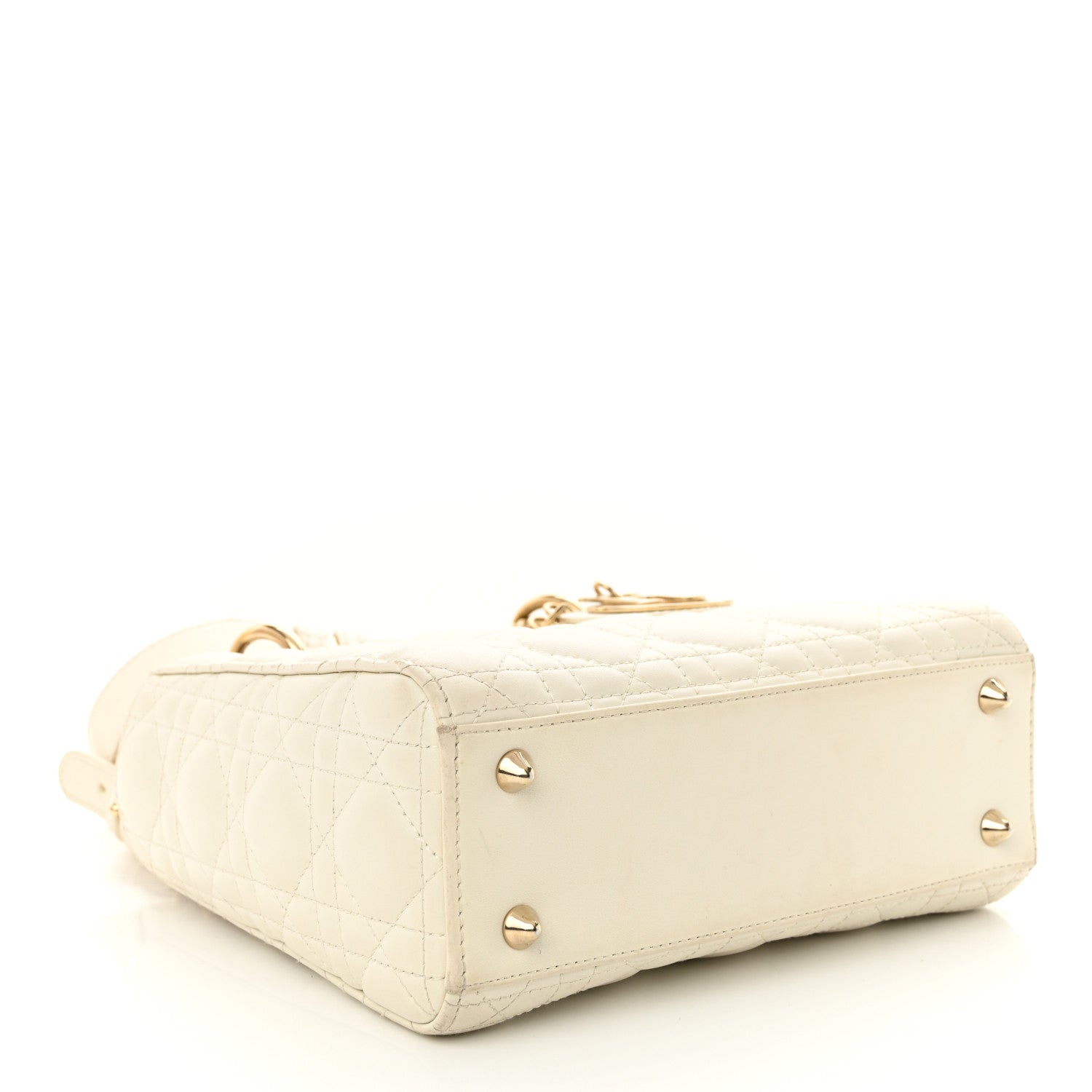 Christian Dior Lambskin Cannage Small My ABCDior Lady Dior White 4 of 17