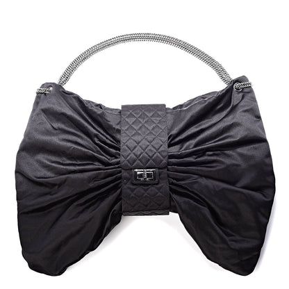 Chanel Satin Large Bow Bag Black 1 of 9