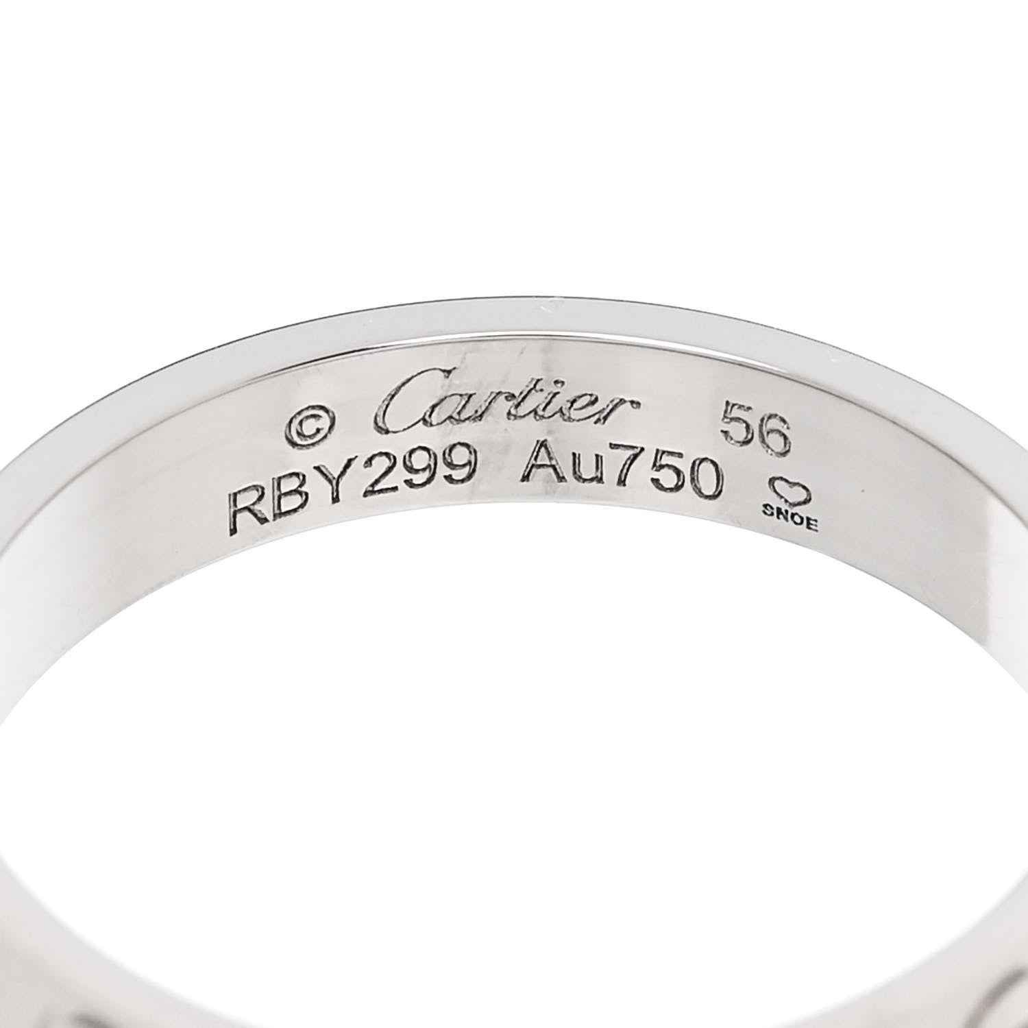 Cartier 18K White Gold 3.5mm LOVE Wedding Band Ring 56 7.75 4 of 5
