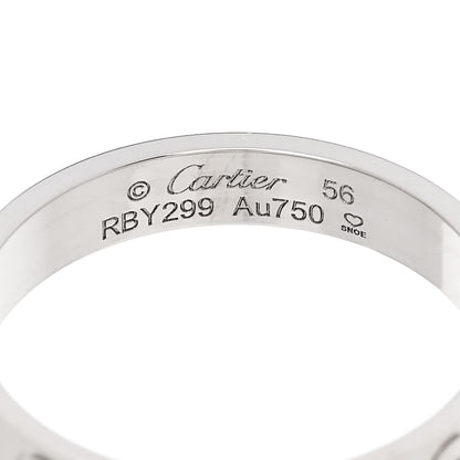Cartier 18K White Gold 3.5mm LOVE Wedding Band Ring 56 7.75 4 of 5